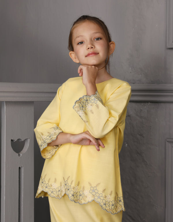 KIDS BAJU KURUNG KEDAH DARYA (SWEET YELLOW)